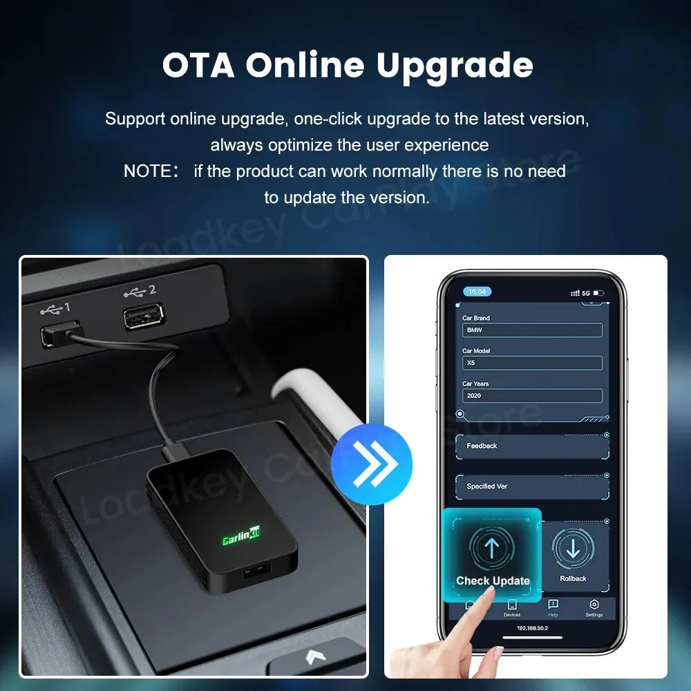 CarlinKit 5.0 2air Wireless CarPlay Adapter Android Auto Wireless Smart Box 2 in 1 For Volvo Benz Audi Kia Hyundai VW Mazda