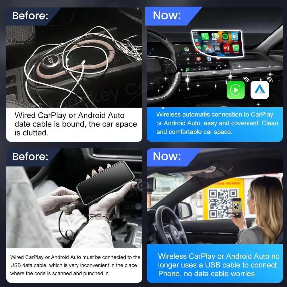 CarlinKit 5.0 2air Wireless CarPlay Adapter Android Auto Wireless Smart Box 2 in 1 For Volvo Benz Audi Kia Hyundai VW Mazda